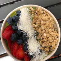 Hulk açaí bowl with added protein powder  at OrganicAF in High Point