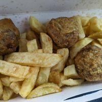 Vegan haggis supper at Siaway Fish & Chips in Isle Of Skye
