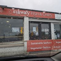 Vegan menu advertised at Siaway Fish & Chips in Isle Of Skye