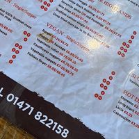 Vegan menu - also not listed, the chickenless nuggets   at Siaway Fish & Chips in Isle Of Skye