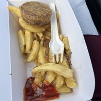 Haggis & chips.   at Siaway Fish & Chips in Isle Of Skye