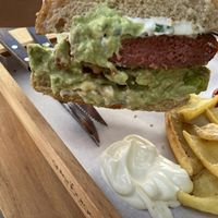 No meat patty on vegan Dr avocado.  at Cafe Gutenburger in Marburg
