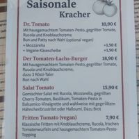 Seasonal menu at Cafe Gutenburger in Marburg