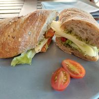 "Käse & Kräuter" sandwich (13 CHF) at Vanini in Vaduz