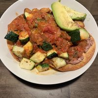 Zucchini rancheros   at Bistro603 in Nashua