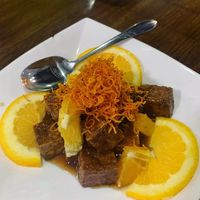 Orange tofu at Veggie House  in Chicago