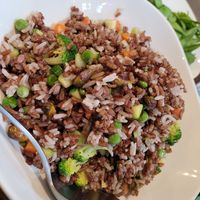 Pistachio fried red rice at Veggie House  in Chicago