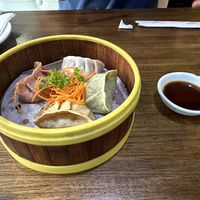 Veggie House Dumplings (we both thought the Spinach one was the best) at Veggie House  in Chicago