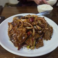 Mongolian soy beef at Veggie House  in Chicago