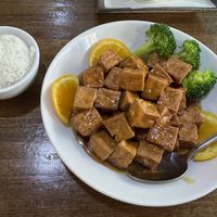 Orange tofu  at Veggie House  in Chicago