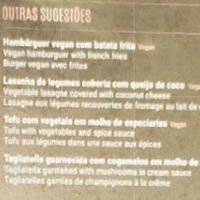 Vegan choice minus lasagne at Pratu's in Alcobaca
