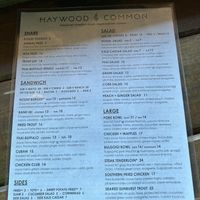 The Menu   at Haywood Common in Asheville