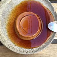 Vegan dessert: caramel pudding at A Obra in Lisbon