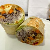 sweet potato + cauliflower burrito (plated at home) at Centro Neighborhood Kitchen in Burien
