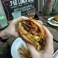 Vegan chilli burger   at Three Brothers Burgers in Bristol