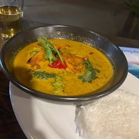 Vegan curry (spicy & yum) at Froth Craft Brewery in Exmouth