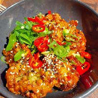 Delicious  chilli cauliflower at Froth Craft Brewery in Exmouth