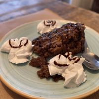 salted caramel chocolate cake - so delicious!!!  at Fresh Green in San Sebastian