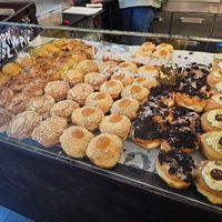 Just some of the huge selection of sweet donuts! at Round & Square in Helsinki