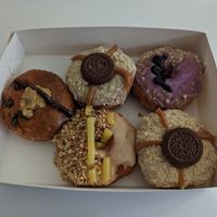 Various donuts at Round & Square in Helsinki