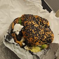 Vegan Feta Bagel to go at Round & Square in Helsinki