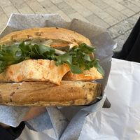Spicy tofu sandwich   at Round & Square in Helsinki