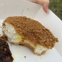 Banana Chocolate donut (half)  at Round & Square in Helsinki