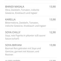 Speisekarte at Taste it India in Essen