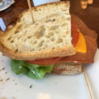 BLT sandwich.... half of one! I ate the other half before remembering to take a photo.  at Vegan Danish Bakery in Thornhill