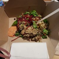 Jerk Chicken and Rice, excellent!  at Cosy Jazz Cafe in Blackpool