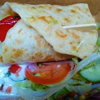 Vegan flatbread at Elvins Street Food in Lytham