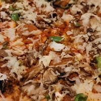 Vegan deluxe pizza at Mario's Pizza in Orlando