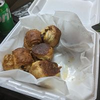 Vegan pepperoni pizza rolls at Mario's Pizza in Orlando