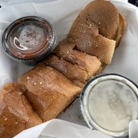 Bread and vegan Alfredo   at Mario's Pizza in Orlando