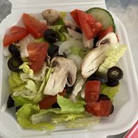 Side salad with vegan ranchh dressing  at Mario's Pizza in Orlando
