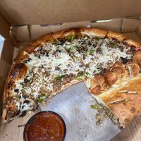 Vegan Pizza for me The Girlfriend   at Mario's Pizza in Orlando