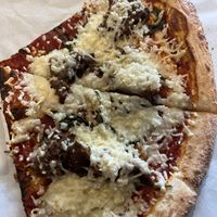 Two Slices with Vegan Meatballs and Basil!   at Mario's Pizza in Orlando