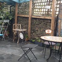Outdoor seating at the back. at The Green Kitchen in Newport