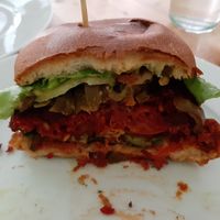 vegan Burger "Miami Reis" at Hempels Burger in Erlangen
