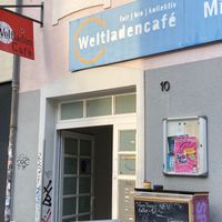 Main entrance at Weltladen Cafè in Gottingen