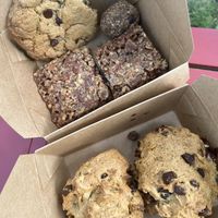 Chocolate chip cookie, chai energy ball and pecan pie bars   at Castle Antiques Cafe in Haliburton