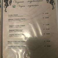  menu  at La Capannina in Capri