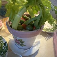 Gratis appetizer - celery, radish, carrots and green olives  at La Capannina in Capri