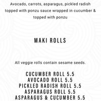 Many vegan sushi roll options. They will even make a vegan sushi party boat made to order w/ many options  at Yagi Sushi and Hibachi in Pawleys Island