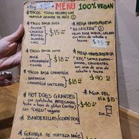 Menu at El vegano urbano. in Guadalajara