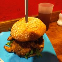 Burger at El vegano urbano. in Guadalajara