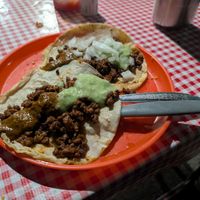 Pastor tacos at El vegano urbano. in Guadalajara