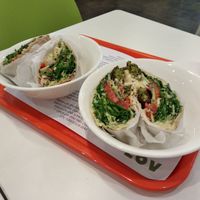 Vegan falafel pittas at La Oliva Verde in San Jose