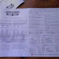 Drinks menu at J.M. Reidys in Killarney
