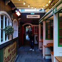 Lovely interior with little booths per table at J.M. Reidys in Killarney